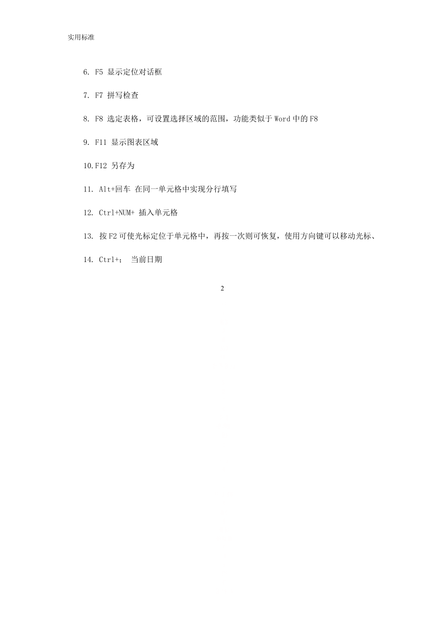 Excel常用快捷键大全31140.doc_第2页