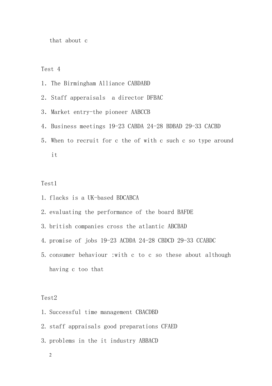 BEC剑桥商务英语(中级)真题答案.doc_第2页