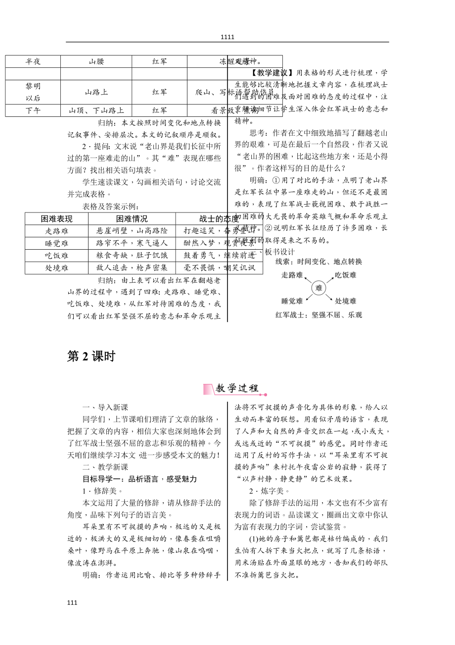 部编语文七下6《老山界》教案说课.doc_第2页