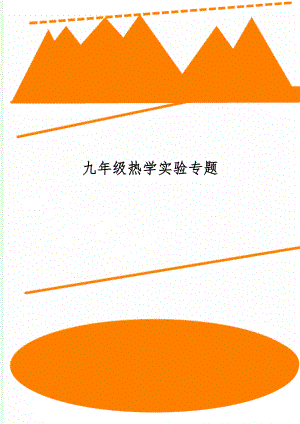 九年级热学实验专题word精品文档14页.doc