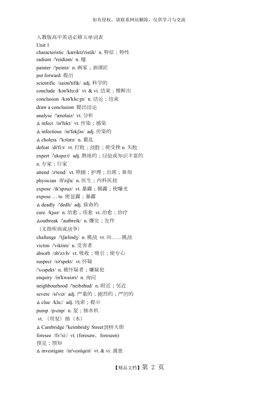 人教版高中英语必修五单词表.doc_第2页