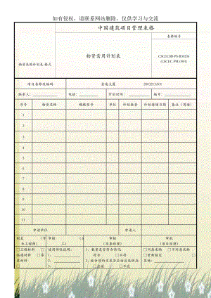 物资采购计划表-格式.doc