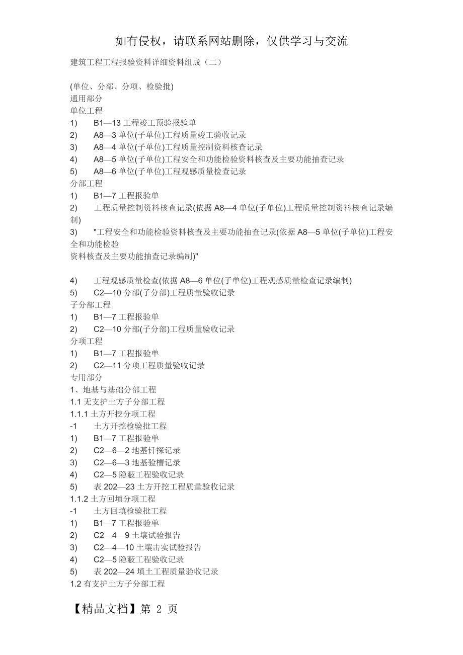 建筑工程工程报验资料详细资料组成(二).doc_第2页