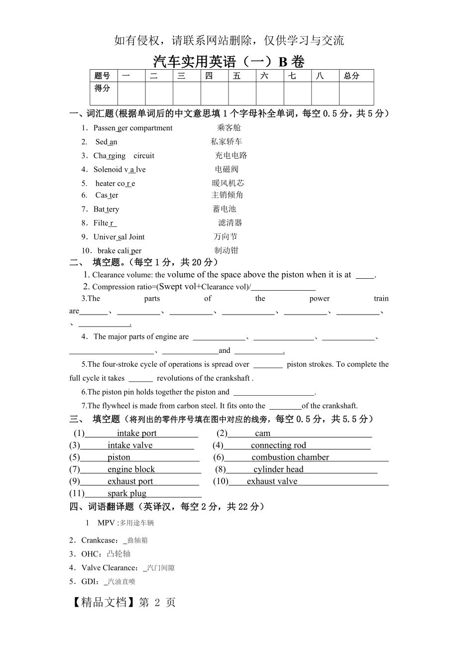 汽车实用英语B卷2.doc_第2页