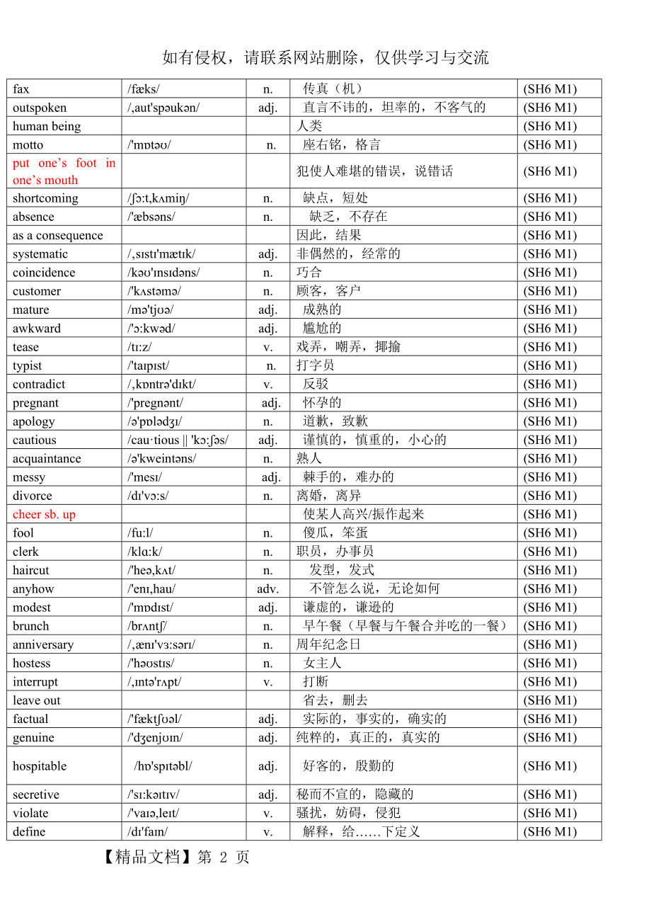 外研版高中英语选修六单词表(带音标) - 副本.doc_第2页