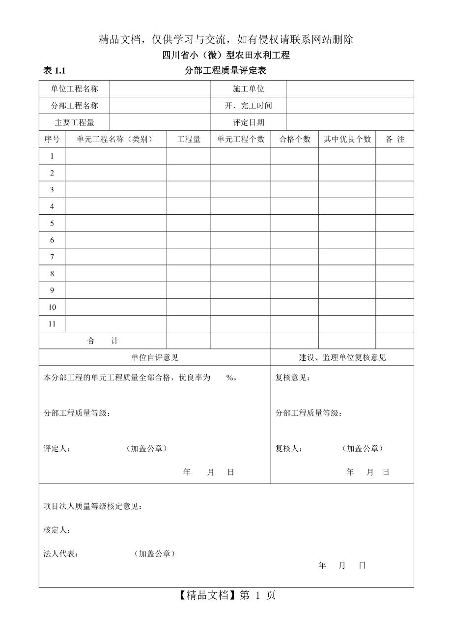 小(微)型农田水利工程施工质量检验与评定规程.doc_第1页