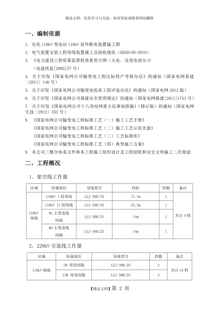 软母线安装施工方案.doc_第2页