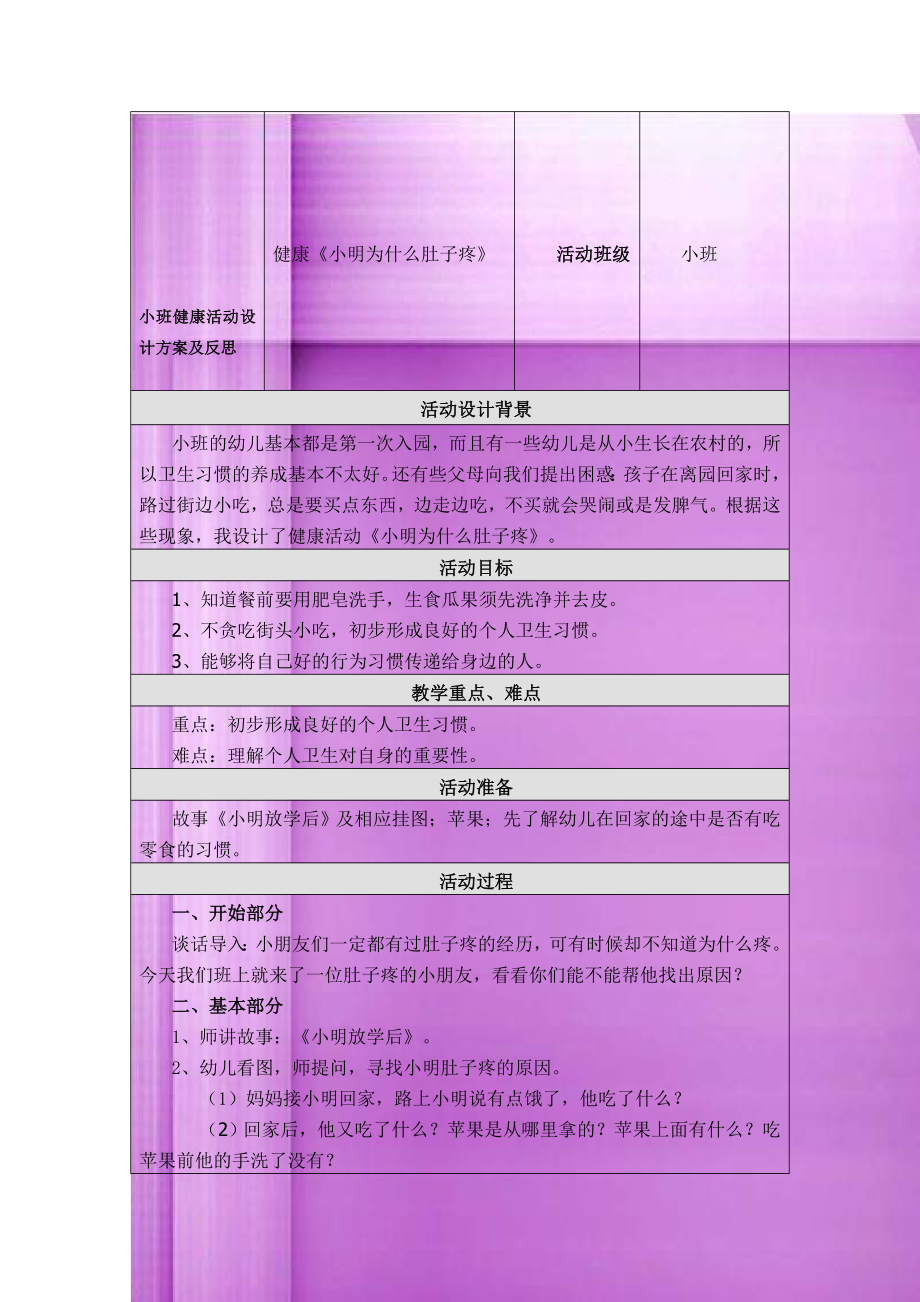 小班健康活动设计方案及反思.doc_第1页