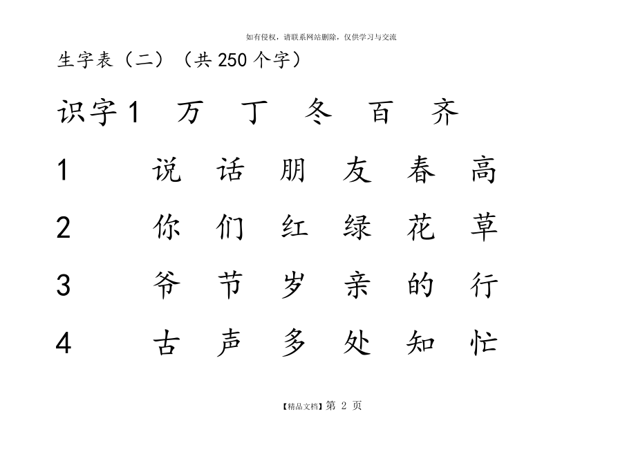 人教版语文一年级下册生字表-写.doc_第2页