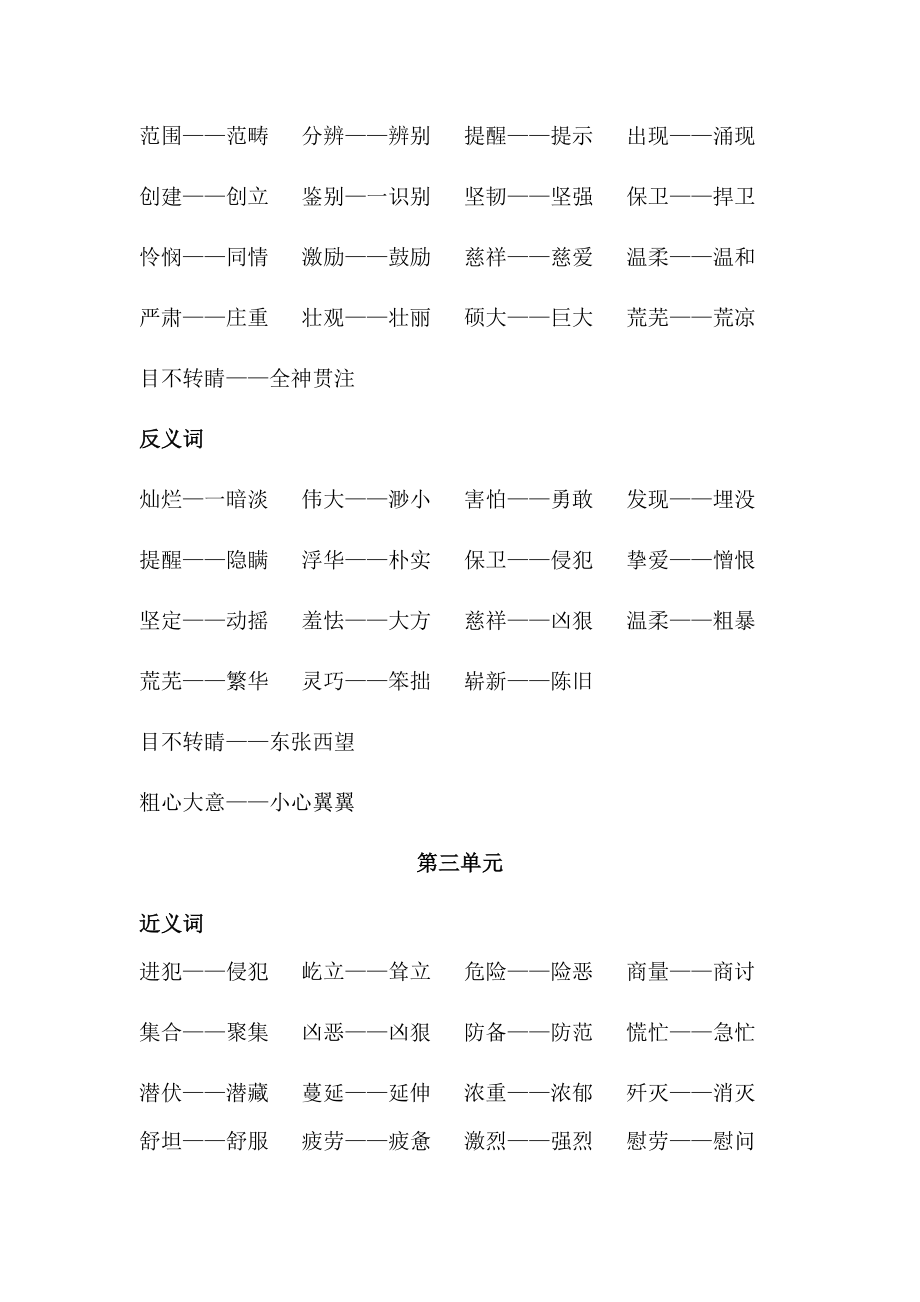 小学语文S版五年级上册近反义词语复习要点.doc_第2页