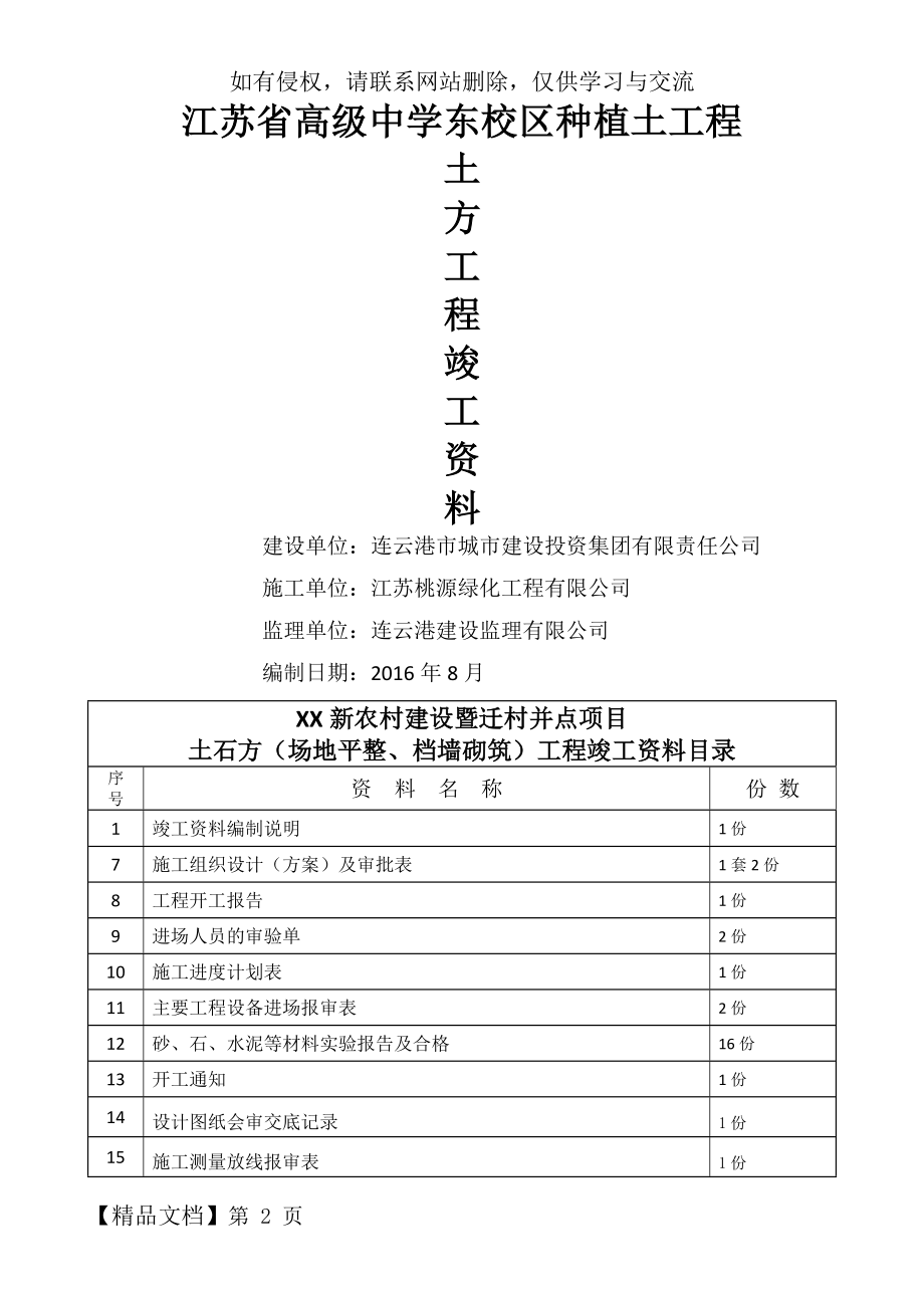 土石方工程竣工资料组成与编制范本(最新)1-47页精选文档.doc_第2页