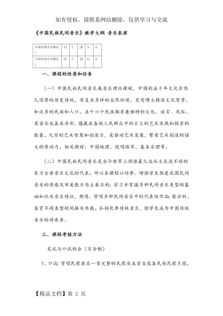 中国民族音乐教学大纲共12页word资料.doc_第2页