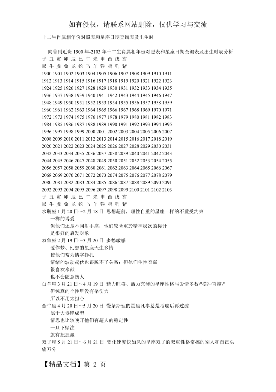 十二生肖属相年份对照word精品文档11页.doc_第2页