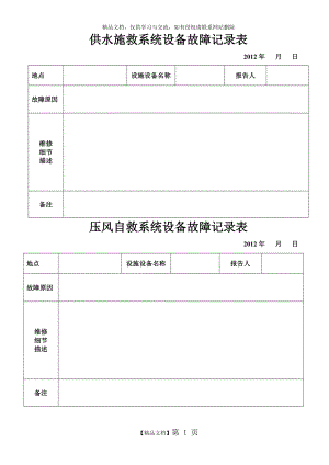 设施设备故障记录表1.doc