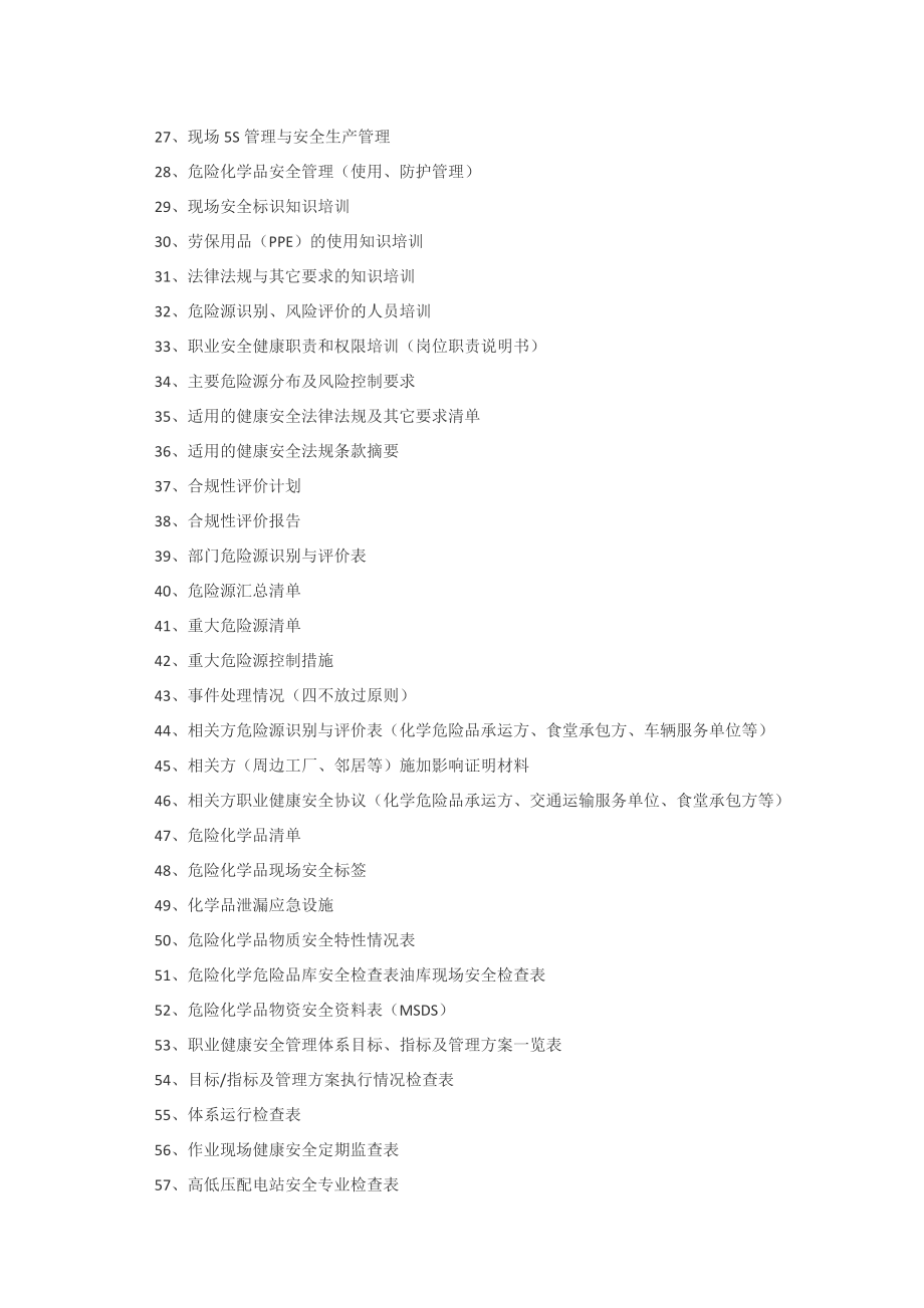 ISO45001职业健康与安全管理体系认证审核需准备的详细资料.doc_第2页