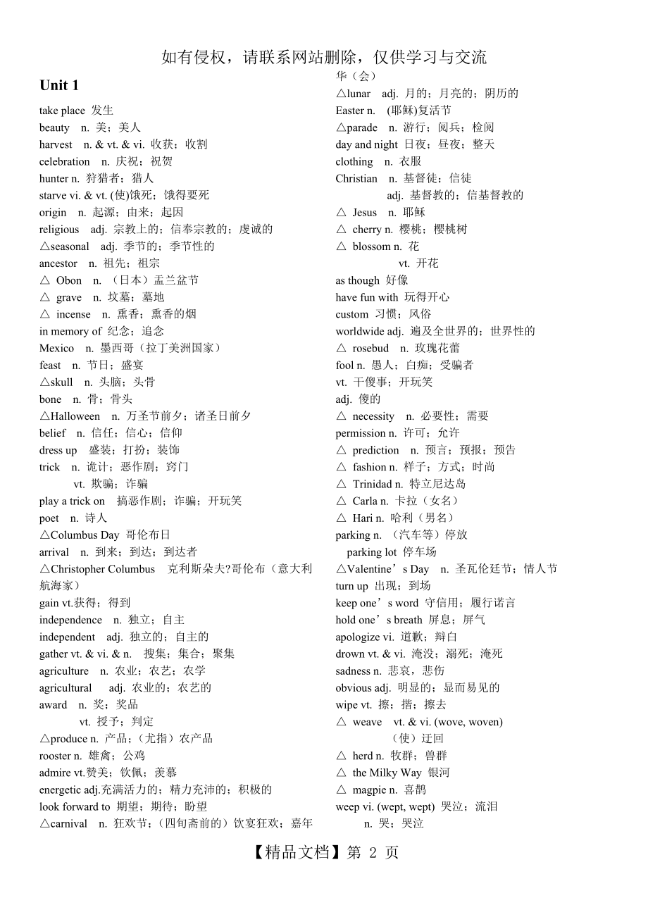 人教版英语必修三单词表45829.doc_第2页