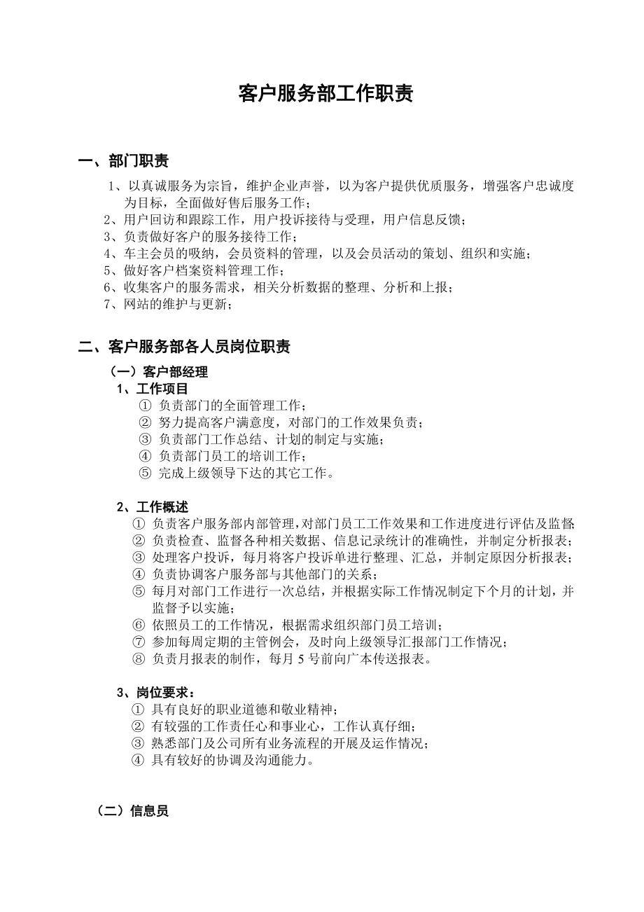 客户服务部工作职责.doc_第1页