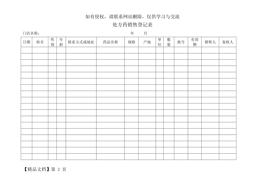 处方药登记表共3页word资料.doc_第2页