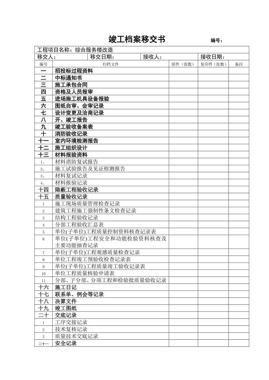 装饰验收表格.doc_第1页