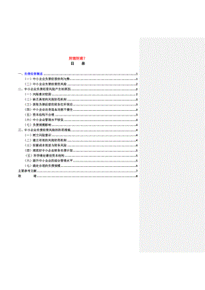 C中小企业负债经营的风险及其防范.doc