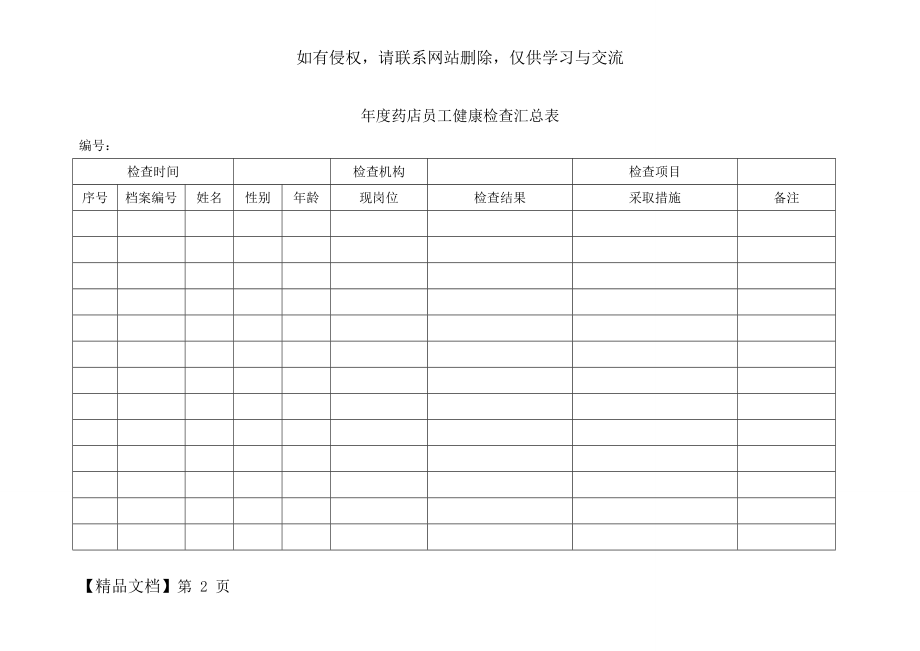 年度药店员工健康检查汇总表.doc_第2页