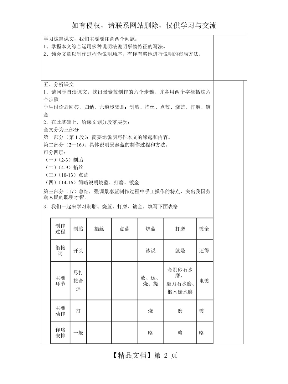 《景泰蓝的制作》教案.doc_第2页