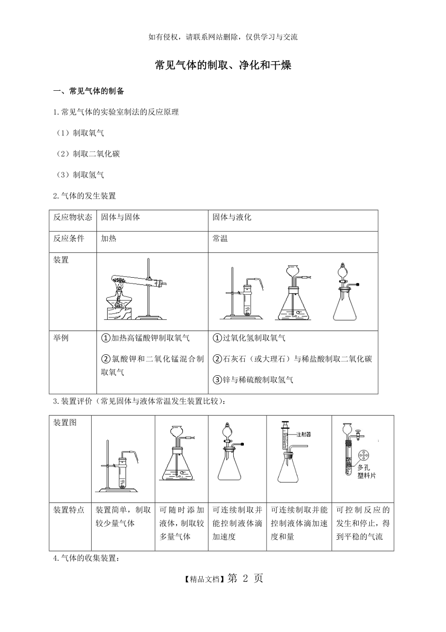 初三化学常见气体的制取、净化和干燥.doc_第2页