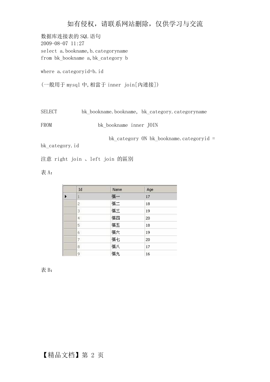 数据库连接表的SQL语句-(xisiamk).doc_第2页