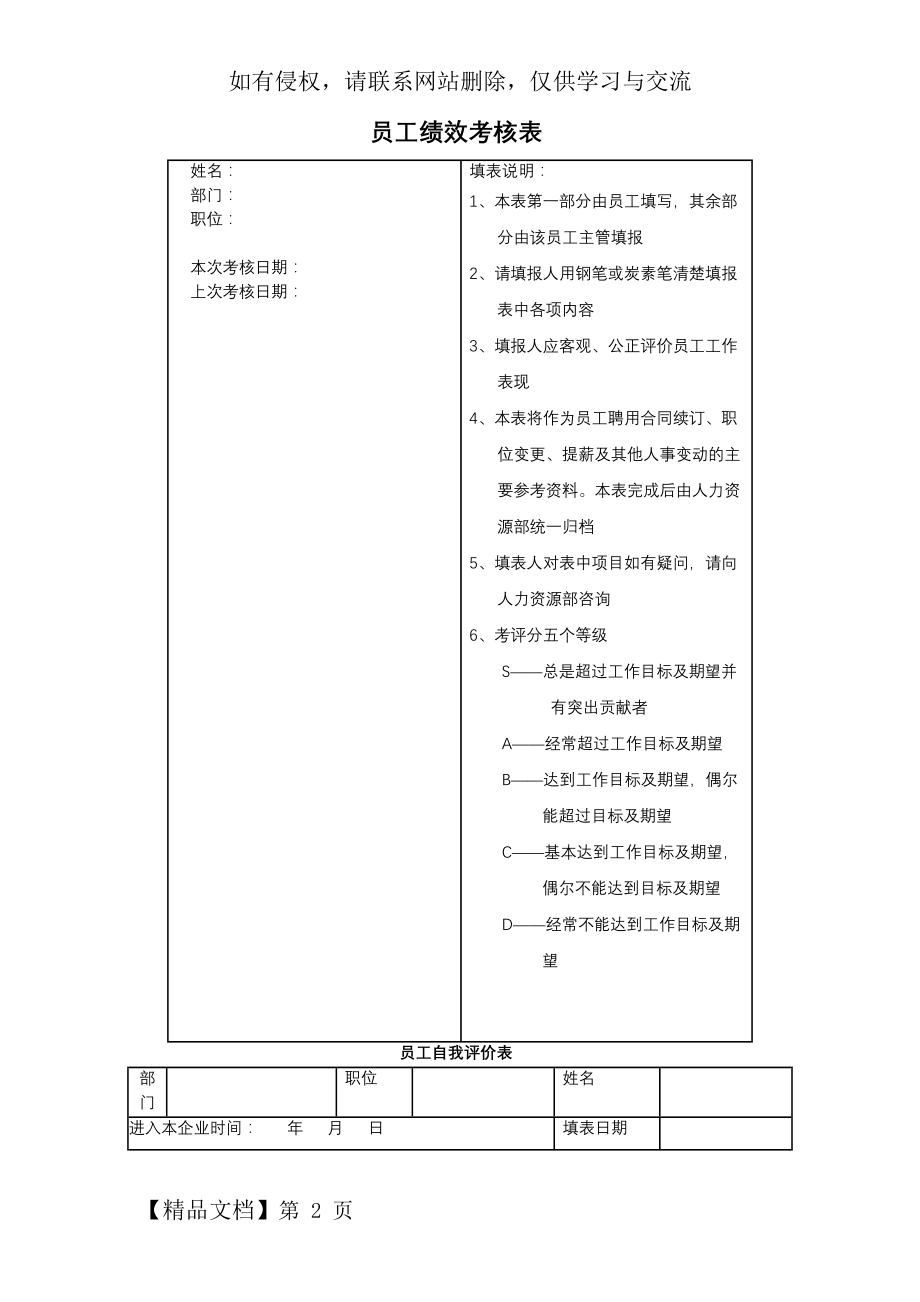 员工绩效考核表(范本)8911811页word文档.doc_第2页