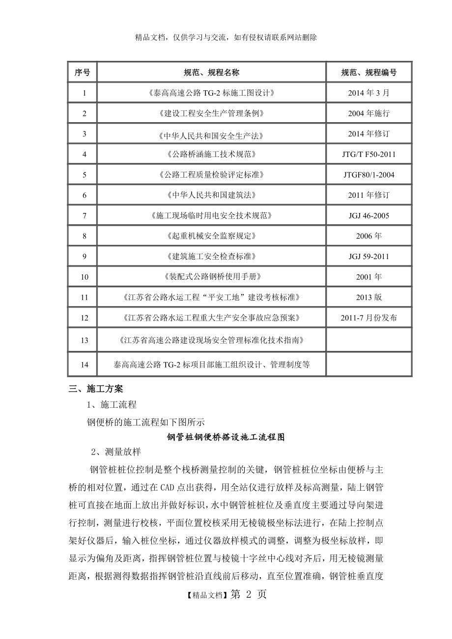 钢便桥施工专项安全方案.doc_第2页