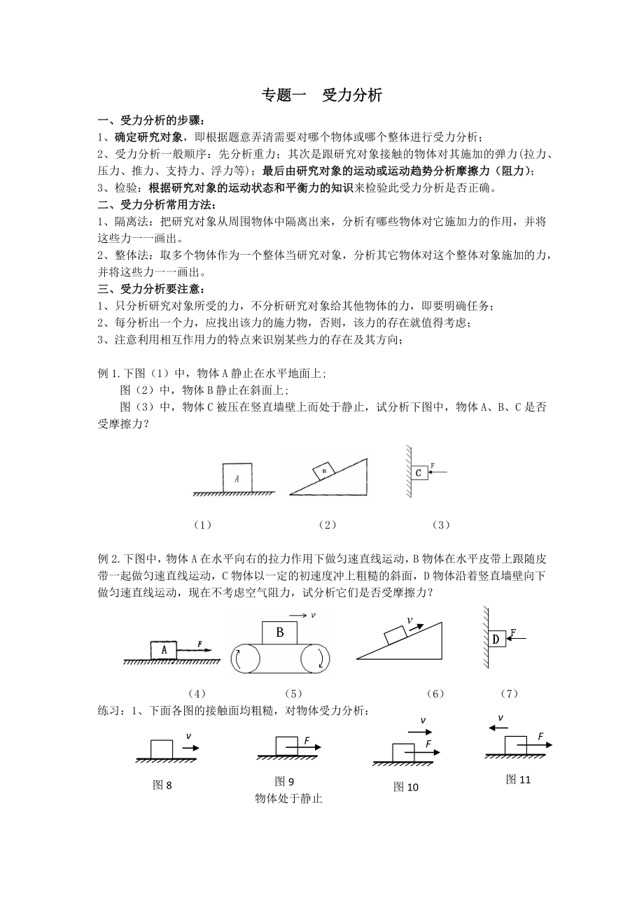 中考总复习专题 受力分析.doc_第1页