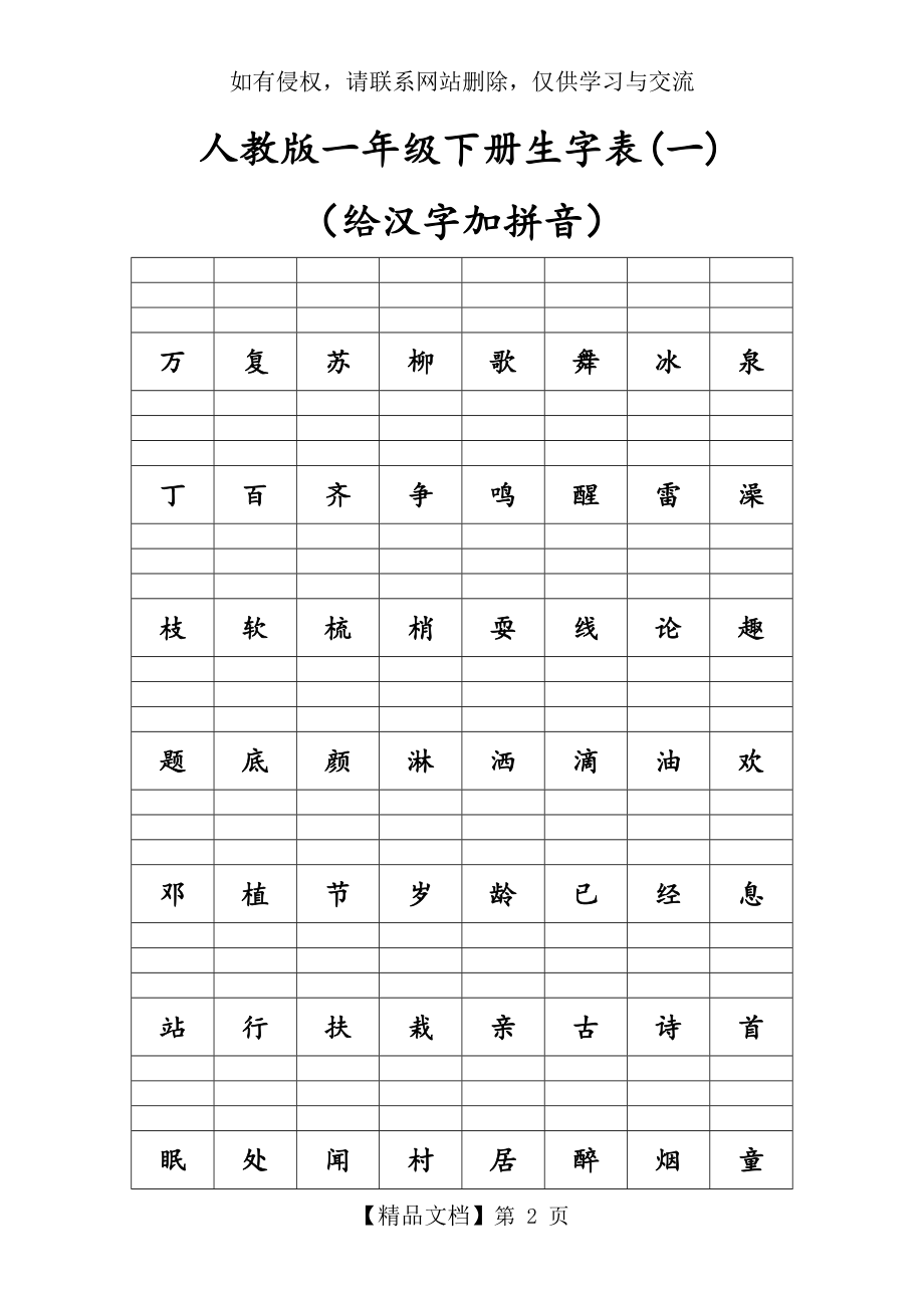 一年级人教版下册生字表(给汉字加拼音).doc_第2页