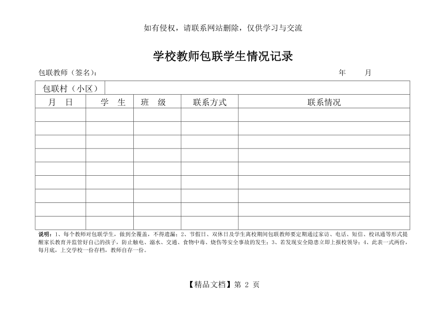 学校教师包联学生情况记录表.doc_第2页