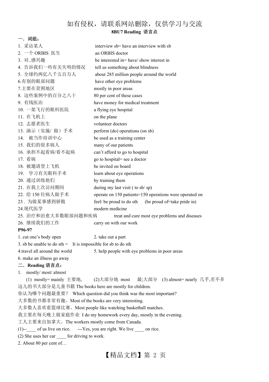 八年级下册英语(苏教版八年级)8BU7 Reading 语言点.doc_第2页