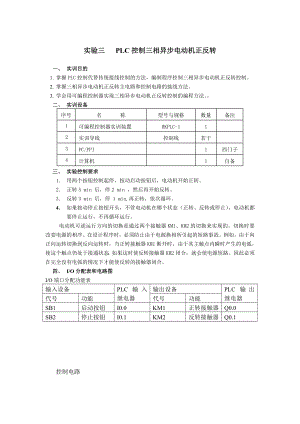 PLC控制三相异步电动机正反转.doc