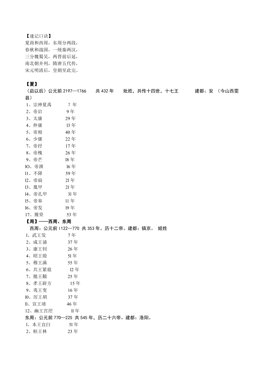 中国历史朝代顺序表以及各朝皇帝的顺序.doc_第1页