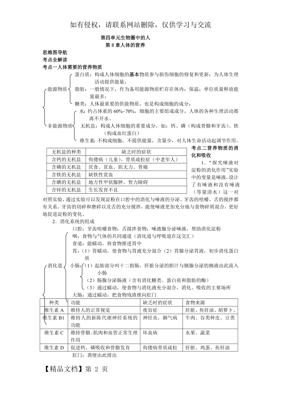 七年级生物知识点思维导图-10页精选文档.doc_第2页