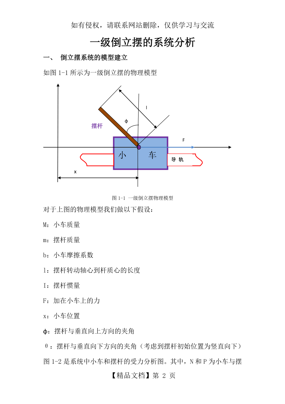 一级倒立摆系统分析.doc_第2页