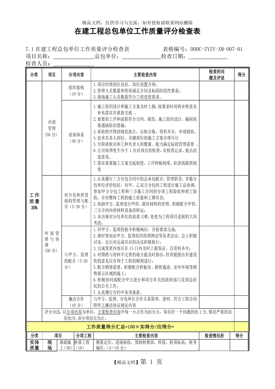 考核评分表模板.doc_第1页