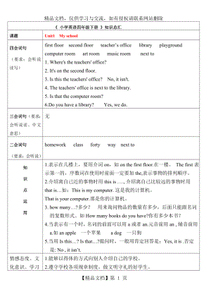 小学英语四年级下册知识汇总.doc