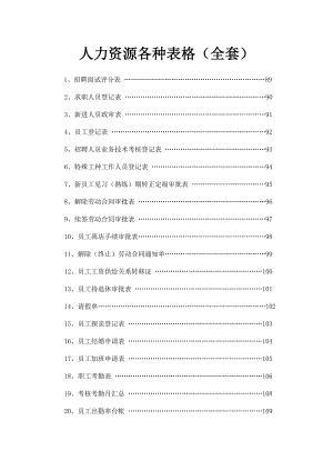 人力资源各种表格(全套).doc