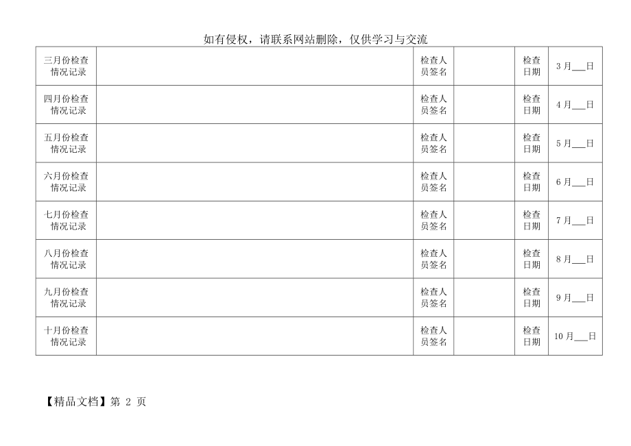 各种安全检查记录表格(全面)-85页文档资料.doc_第2页