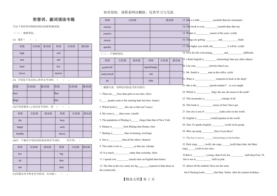 形容词比较级最高级专练.doc_第2页