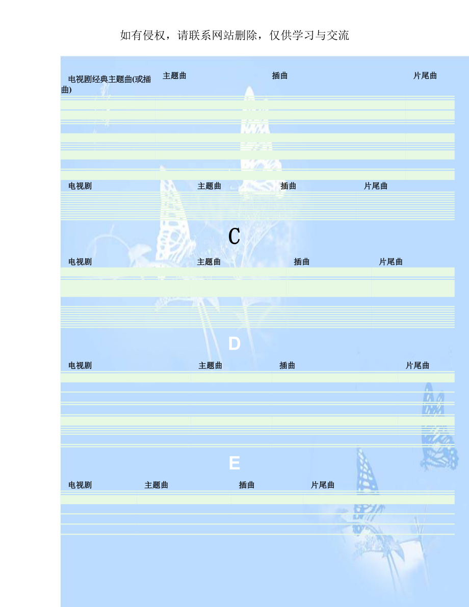 电视剧经典主题曲(或插曲).doc_第1页