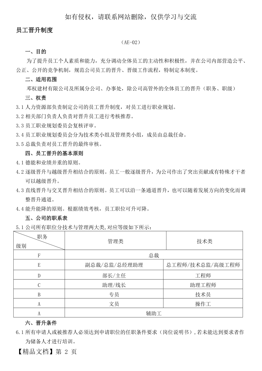 员工晋升制度(格及流程)word精品文档8页.doc_第2页