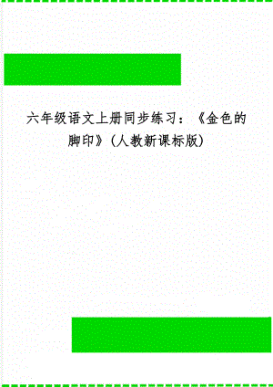 六年级语文上册同步练习：《金色的脚印》(人教新课标版)4页word文档.doc