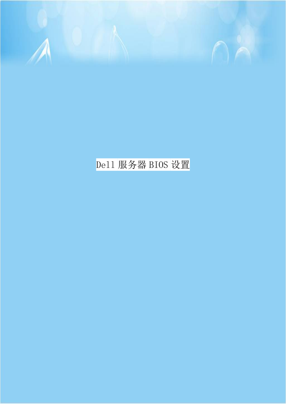Dell服务器BIOS设置学习资料.doc_第1页