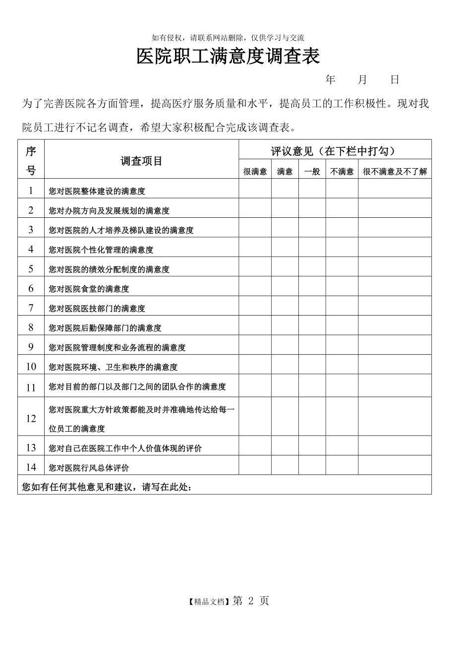 医院职工满意度调查表.doc_第2页