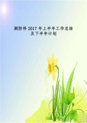 测防科2017年上半年工作总结及下半年计划.doc