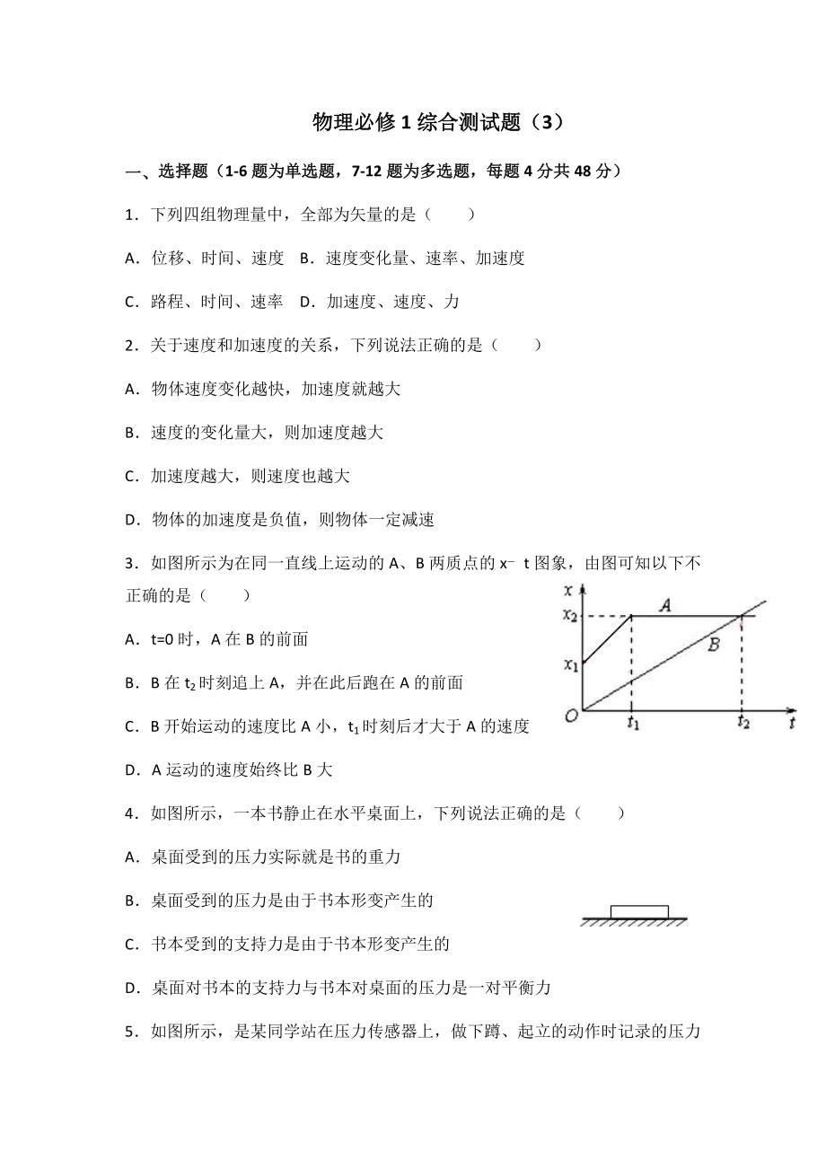 物理必修1综合测试题.doc_第1页